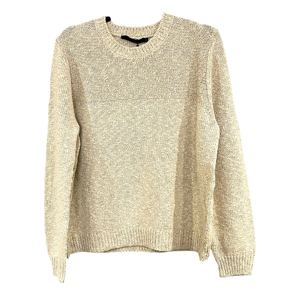 NWT Jenni Kayne Cream Cotton Linen Crewneck Sweater Natural XXL